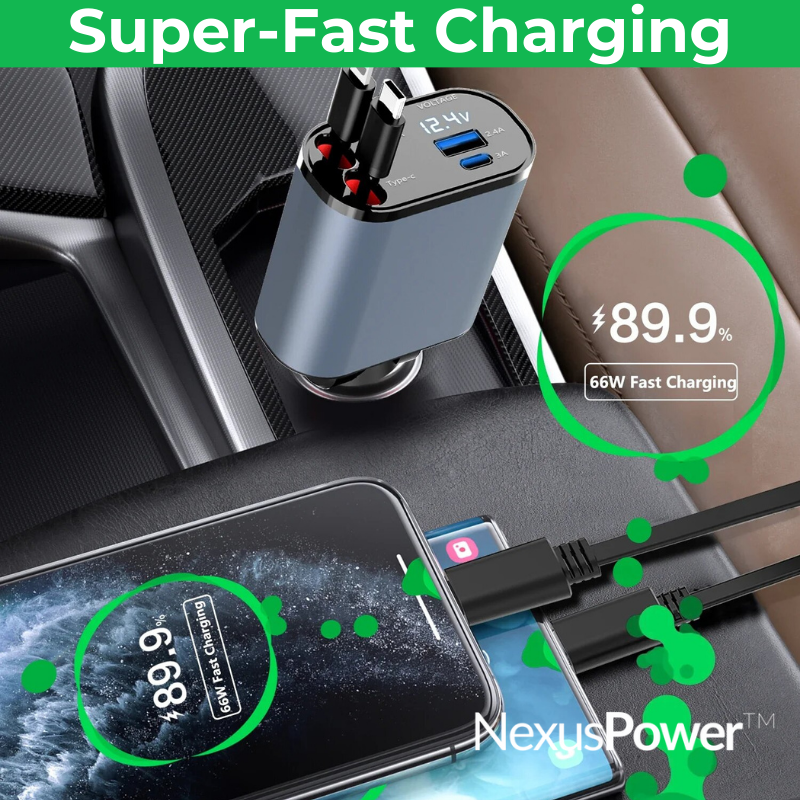 NexusPower™ - 4-in-1 Retractable Super-Fast Charger